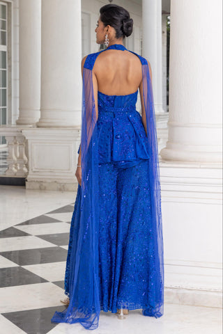 Sharara set for Indian Wedding – Saphyra Electric Blue by House of Armuse