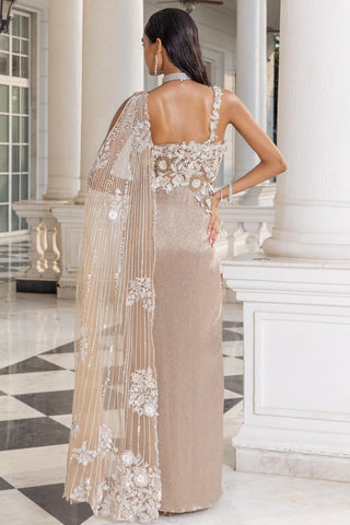 Gown for Contemporary Wear – Althea Champagne Gold by House of Armuse