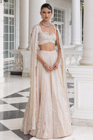 Cape set for Contemporary Wear – Crysera Ivory by House of Armuse