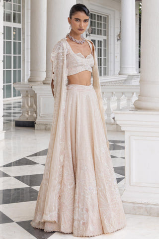 Cape set for Contemporary Wear – Crysera Ivory by House of Armuse