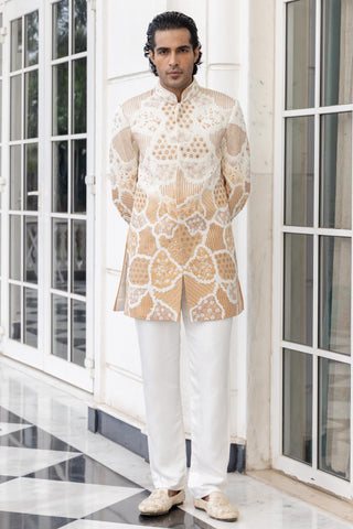 Bandhgala jacket set for Indian Wedding – Bran Ombre by House of Armuse