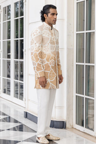 Bandhgala jacket set for Indian Wedding – Bran Ombre by House of Armuse