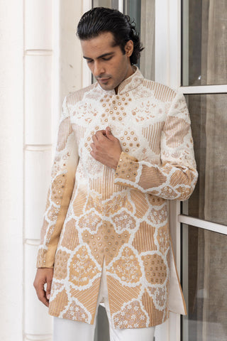 Bandhgala jacket set for Indian Wedding – Bran Ombre by House of Armuse