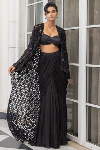 Jacket set for Contemporary Wear – Talyra Black by House of Armuse