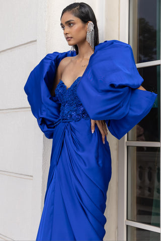 Gown for Contemporary Wear – Veyra Electric Blue by House of Armuse