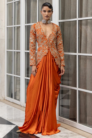 Jacket set for Contemporary Wear – Ravelle Rust by House of Armuse