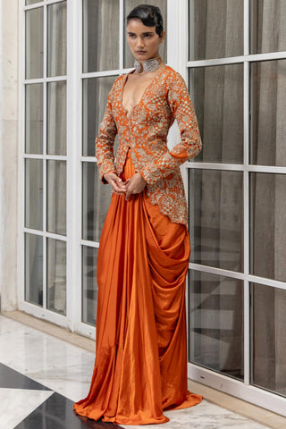 Jacket set for Contemporary Wear – Ravelle Rust by House of Armuse