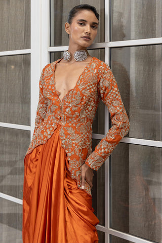 Jacket set for Contemporary Wear â€“ Ravelle Rust by House of Armuse