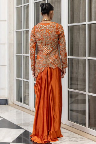 Jacket set for Contemporary Wear â€“ Ravelle Rust by House of Armuse