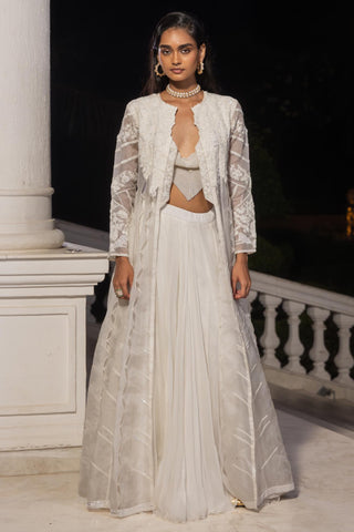 Jacket set for Contemporary Wear – Elune White by House of Armuse