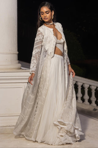 Jacket set for Contemporary Wear – Elune White by House of Armuse