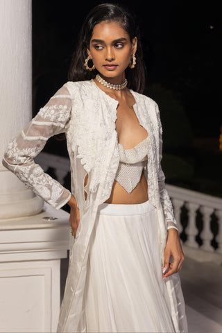 Jacket set for Contemporary Wear – Elune White by House of Armuse