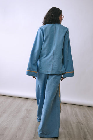 Co-ord Set Contemporary Wear - Blue Alloy by Babita Malkani