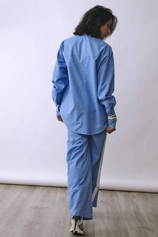 Co-ord Set Contemporary Wear - Blue Butterfly Static by Babita Malkani