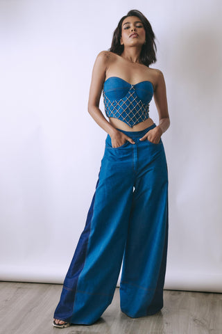 Co-ord Set Contemporary Wear - Blue Aurelia Denim by Babita Malkani