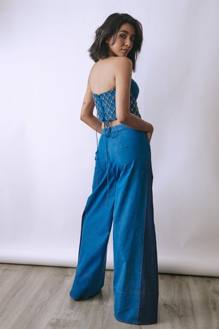 Co-ord Set Contemporary Wear - Blue Aurelia Denim by Babita Malkani