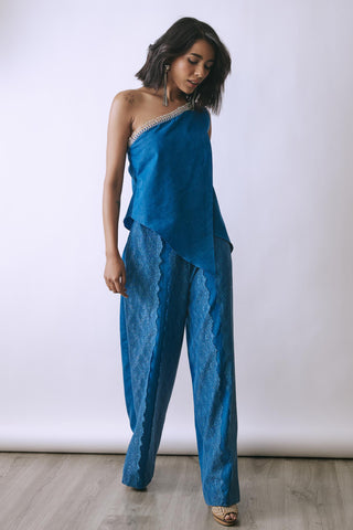 Jumpsuit Contemporary Wear - Blue Cascade by Babita Malkani