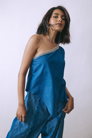 Jumpsuit Contemporary Wear - Blue Cascade by Babita Malkani