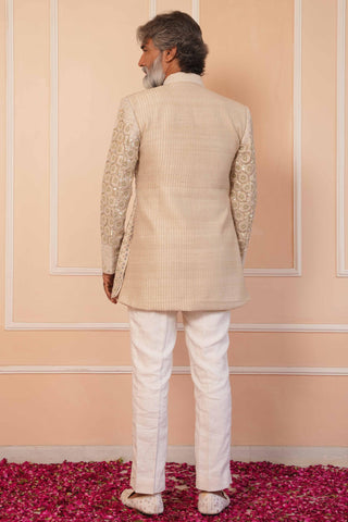 Beige dil se vaq zardosi jodhpuri