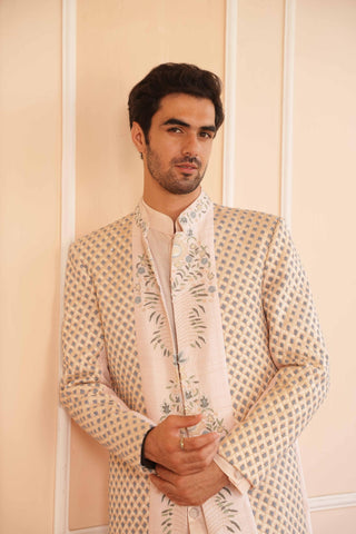 Beige dil se ayan zardosi sherwani