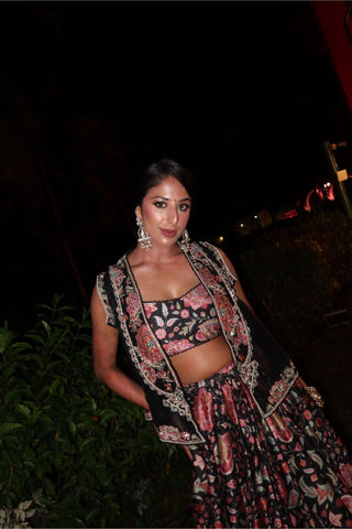 Black razzle icon lehenga set