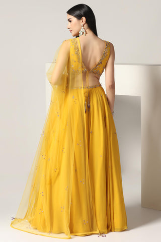 Mustard yellow lehenga set