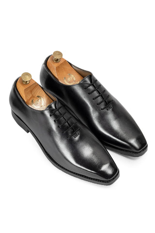 Wholecut Leather Shoes - Indian Wedding - Black Kingsley Patina by Modello Domani