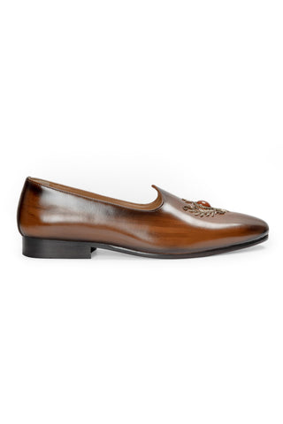 Men's Slip-On Shoes - Indian Wedding - Brown Kesar Crest by Modello Domani