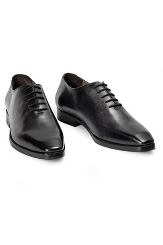 Wholecut Leather Shoes - Indian Wedding - Black Kingsley Patina by Modello Domani