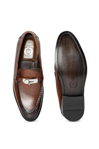 Patina Leather Slip-Ons - Indian Wedding - Brown Cavalier by Modello Domani