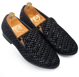 Black awadh slipons