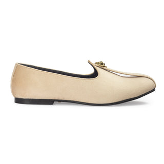 Beige pasha velvet juttis