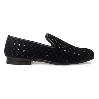 Black mukaish slipons
