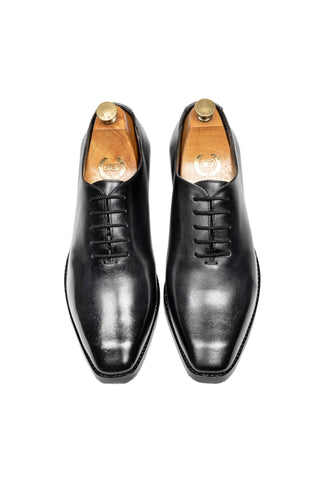 Wholecut Leather Shoes - Indian Wedding - Black Kingsley Patina by Modello Domani