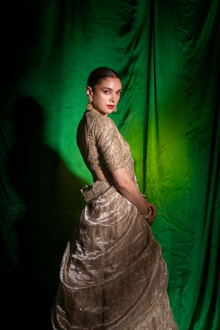 Gold swarn safarnama lehenga set