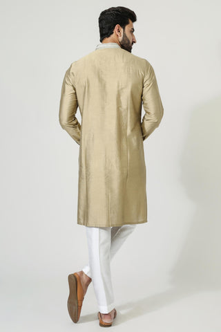 Gold kurta with aari embroidery