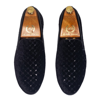 Black mukaish slipons