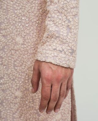 Peach sequins kurta with pyjama