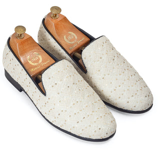 Off-white nawaabi slip-ons