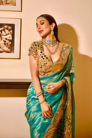 Saree Set Heritage Festive Wear - Blue Neelima Saree by Itrh