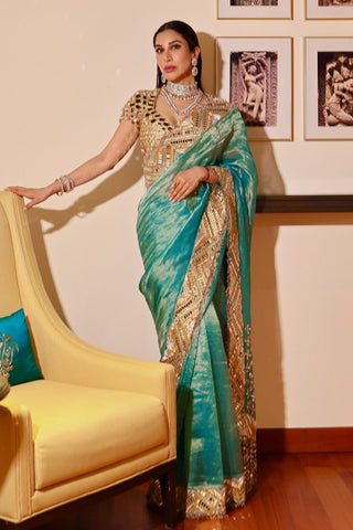 Saree Set Heritage Festive Wear - Blue Neelima Saree by Itrh