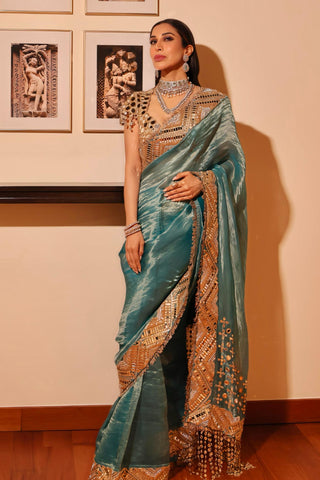 Saree Set Heritage Festive Wear - Blue Neelima Saree by Itrh