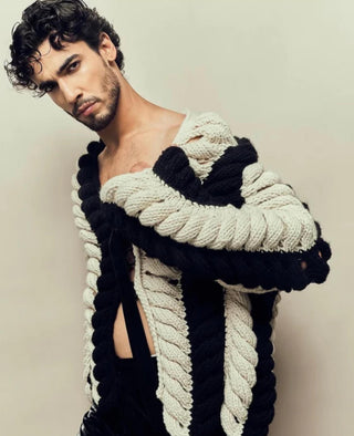 Hand Knitted Cardigan Luxury Knit - Ivory Cardigan by Essé