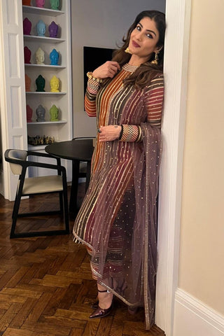 Straight Kurta for Festive – Green Gota Round Neck by Vvani By Vani Vats