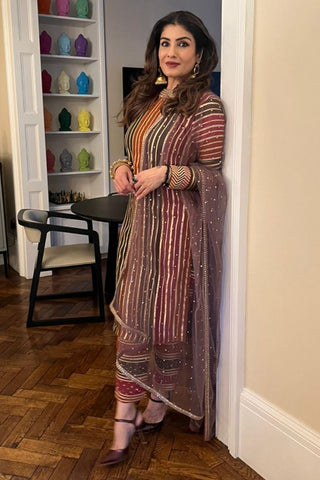 Straight Kurta for Festive – Green Gota Round Neck by Vvani By Vani Vats