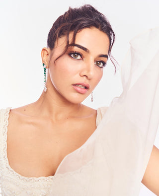 Ivory nazm aafa saree set