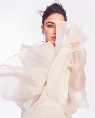 Ivory nazm aafa saree set