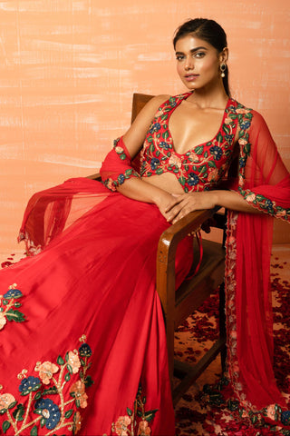 Lehenga set for Indian Wedding – Red Zoraah by Quench a Thirst