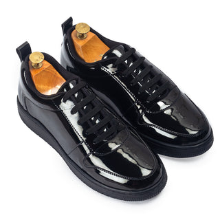 Black comfort leather sneakers