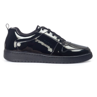 Black comfort leather sneakers